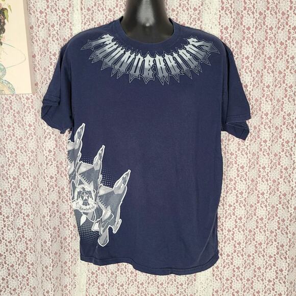 Gildan Blue Thunderbirds US Airforce jet graphic logo t-shirt size large - Picture 2 of 8